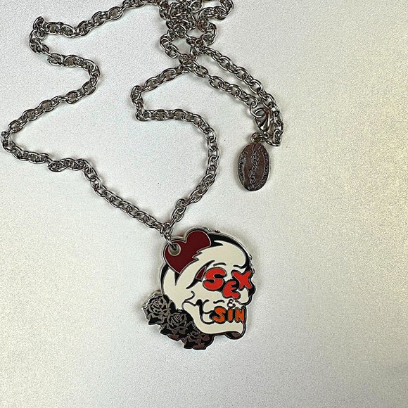 ED HARDY by Christian Audigier / VINTAGE Necklace / Sex & Sin Necklace/ Original - Picture 2 of 7